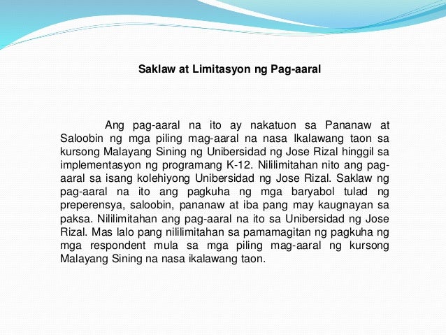 ano ang thesis sa tagalog