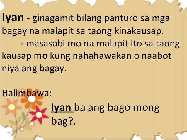 panghalip ito iyan iyon iyon