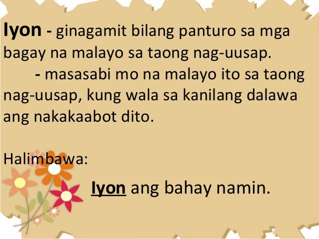 panghalip ito iyan iyon iyon