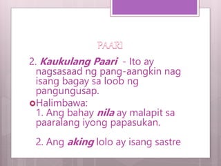 Ang Panghalip at ang Mga Uri nito Para sa Ikaanim na Baitang | PPT