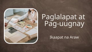 Paglalapat at
Pag-uugnay
Ikaapat na Araw
 