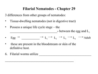 Filarial Nematodes - Chapter 29 ,[object Object],[object Object],[object Object],[object Object],[object Object],[object Object],[object Object]