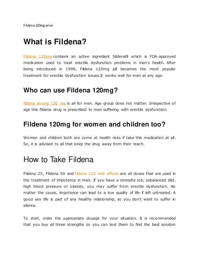 Price of fildena