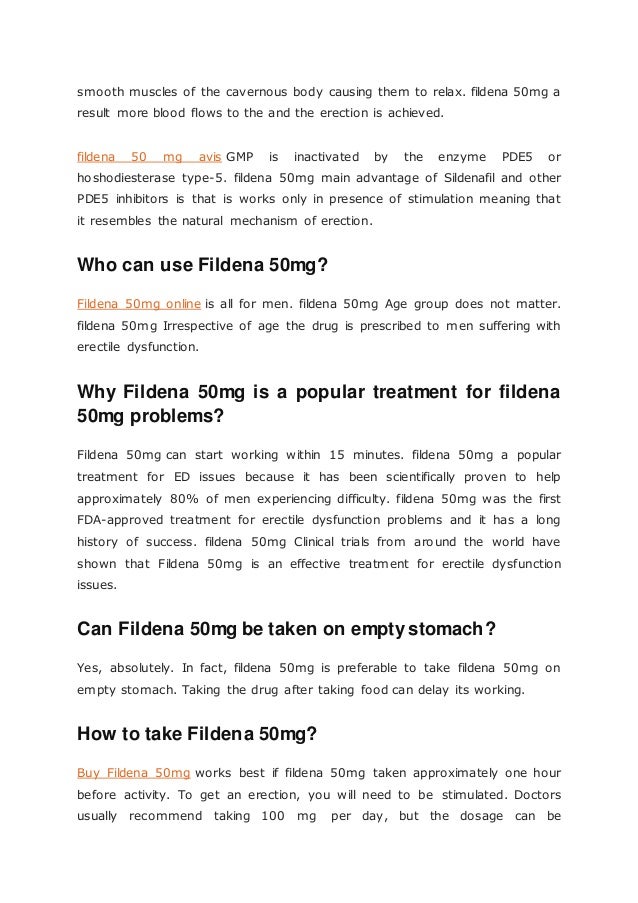 Fildena 50 mg avis