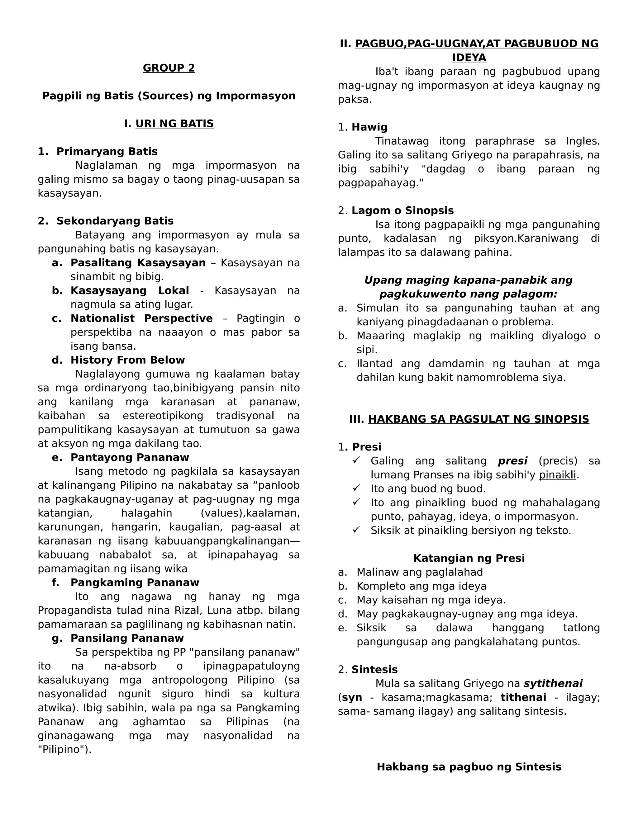 chapters in FILDIS_compilation BUOD /summary | PDF