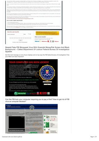 FBI Virus Scam Locked Computer Screen? Remove FBI Moneypak Virus From ...