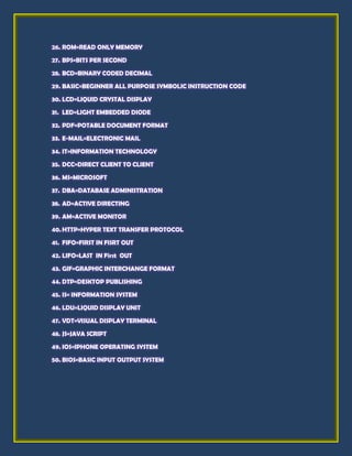 beginner's all-purpose symbolic instruction code... Some basic full forms!! | PDF