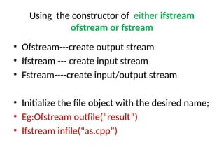 File in C++ programming language. This slide explains files in c++ | PPT