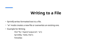 Fopen Examples Ppt presentation on file handling and it's techniques | PPT