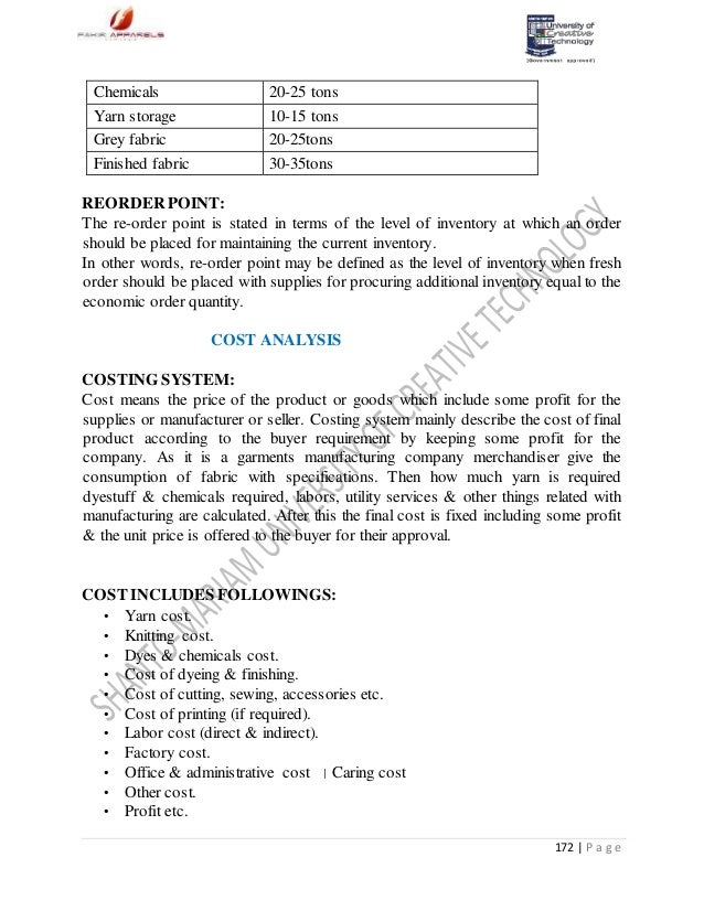 textile internship report part 4 other words for internship