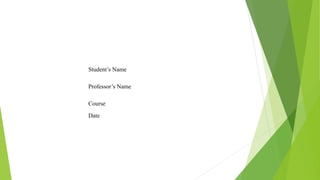 Student’s Name
Professor’s Name
Course
Date
 