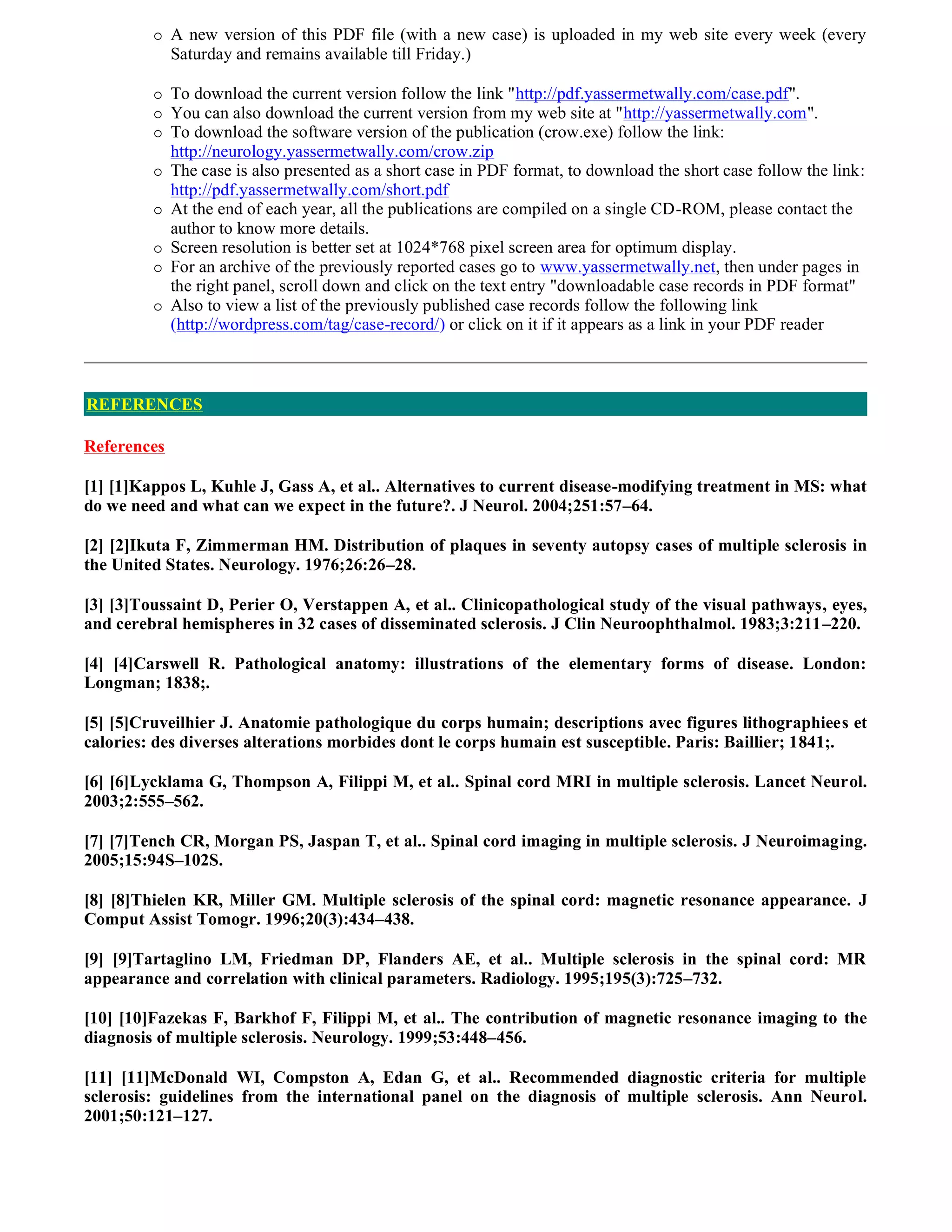 Case record...Spinal multiple sclerosis