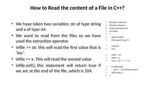 Comprehensive Guide to File Handling and Streams in C++ Programming | PPTX