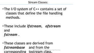 F Stream Class Example Comprehensive Guide to File Handling and Streams in C++ Programming | PPTX
