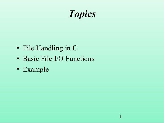File handling in c