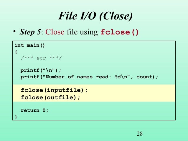 File handling in c