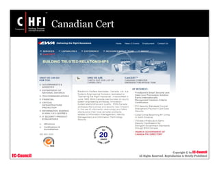 EC-Council
Copyright © by EC-Council
All Rights Reserved. Reproduction is Strictly Prohibited
Canadian Cert
 