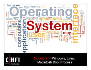 Module XI – Windows, Linux,
Macintosh Boot Process
 