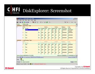 EC-Council
Copyright © by EC-Council
All Rights Reserved. Reproduction is Strictly Prohibited
DiskExplorer: Screenshot
 