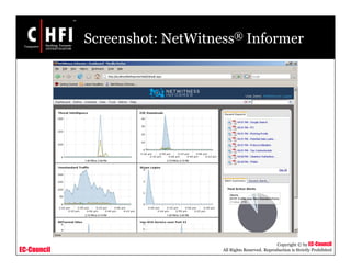 EC-Council
Copyright © by EC-Council
All Rights Reserved. Reproduction is Strictly Prohibited
Screenshot: NetWitness® Informer
 