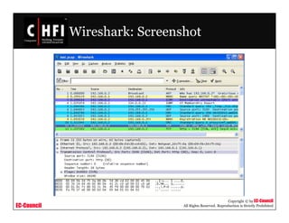 EC-Council
Copyright © by EC-Council
All Rights Reserved. Reproduction is Strictly Prohibited
Wireshark: Screenshot
 