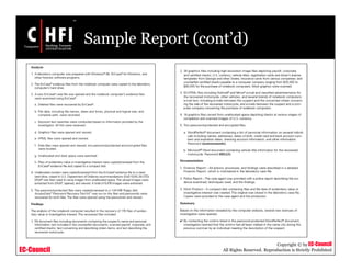 EC-Council
Copyright © by EC-Council
All Rights Reserved. Reproduction is Strictly Prohibited
Sample Report (cont’d)
 