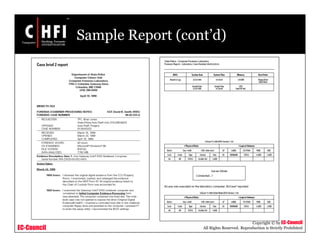 EC-Council
Copyright © by EC-Council
All Rights Reserved. Reproduction is Strictly Prohibited
Sample Report (cont’d)
 