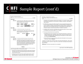 EC-Council
Copyright © by EC-Council
All Rights Reserved. Reproduction is Strictly Prohibited
Sample Report (cont’d)
 
