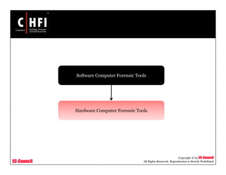 EC-Council
Copyright © by EC-Council
All Rights Reserved. Reproduction is Strictly Prohibited
Hardware Computer Forensic Tools
Software Computer Forensic Tools
 