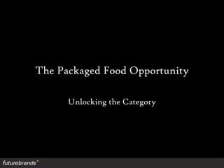 The Packaged Food Opportunity
Unlocking the Category
 