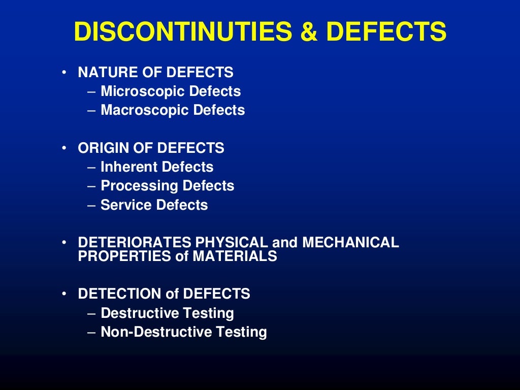 Defects in Materials