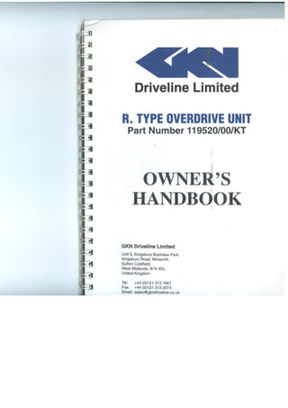 Manuale uso Overdrive Gkn