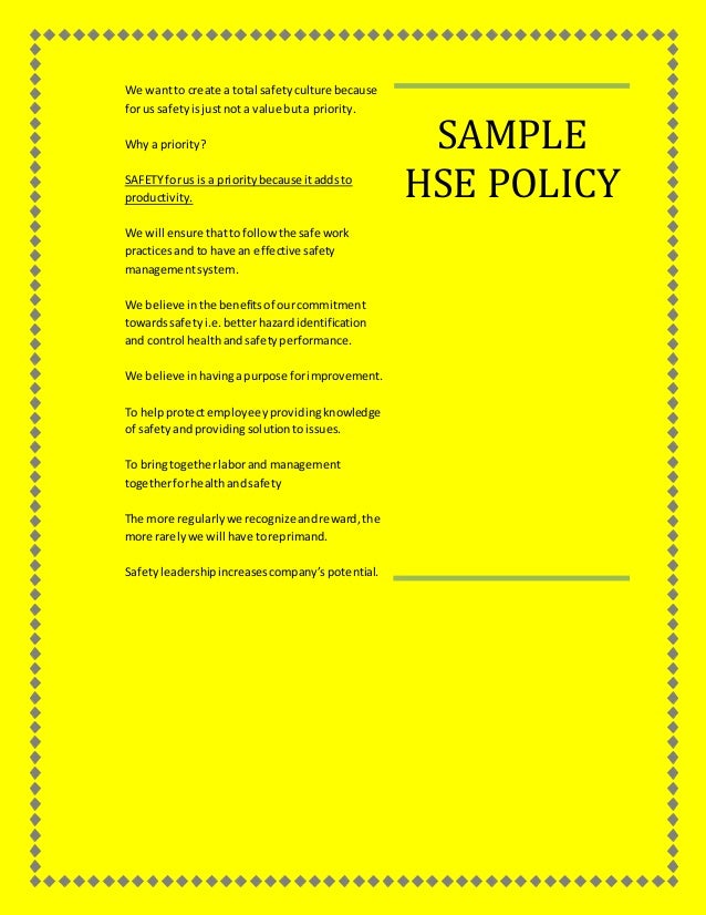 safety policy template