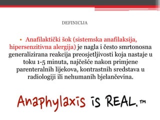 Anafilaktička reakcija i anafilaktički šok | PPT