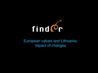 Social advertisement campaign: European values and Lithuania:  impact of changes 