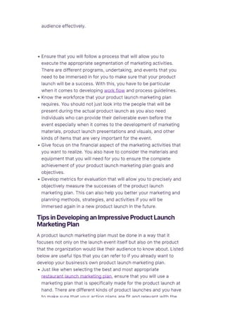 product marketing strategy plan for food | PDF