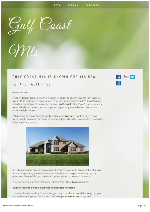 Gulf Coast Mls is known for its Real Estate Facilities