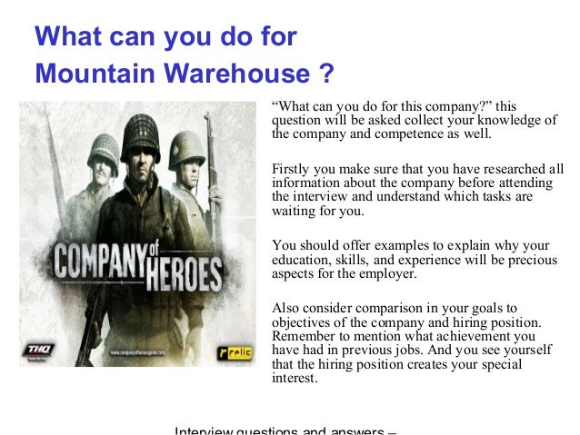 warehouse interview questions and answers