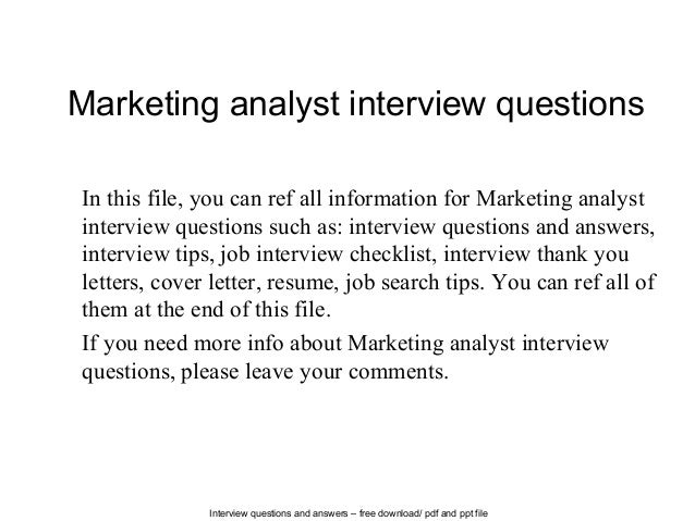 marketing analyst interview questions