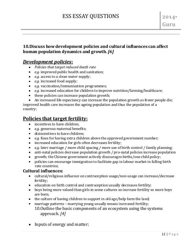 essay population growth