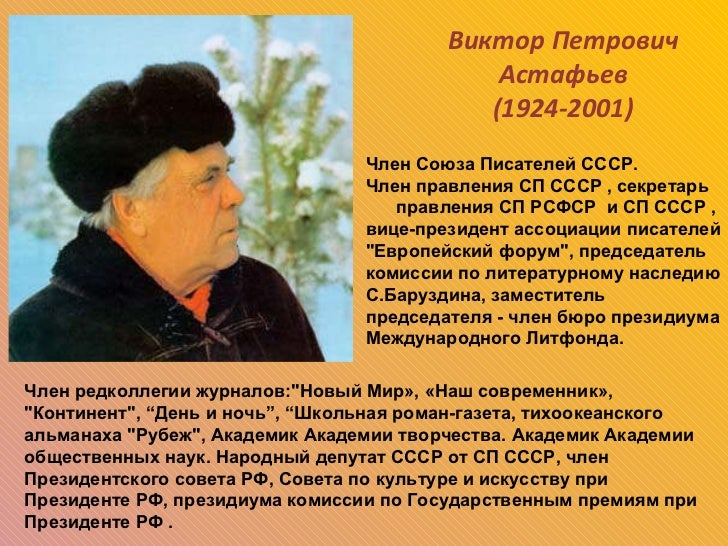 Биографию Астафьева В П - instructionstation