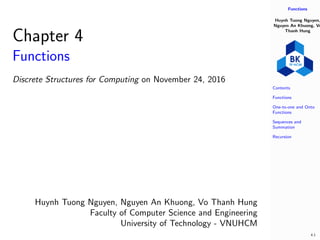Functions - Discrete Structures for Computing - HCMUT | PPT