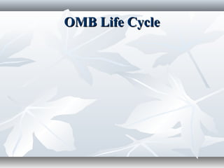 OMB Life CycleOMB Life Cycle
 