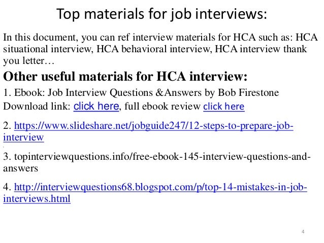 Top 38 HCA interview questions and answers pdf
