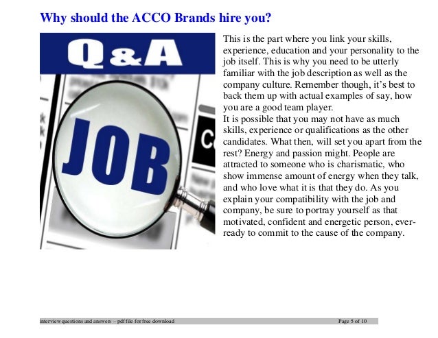 ACCO Brands interview questions and answers