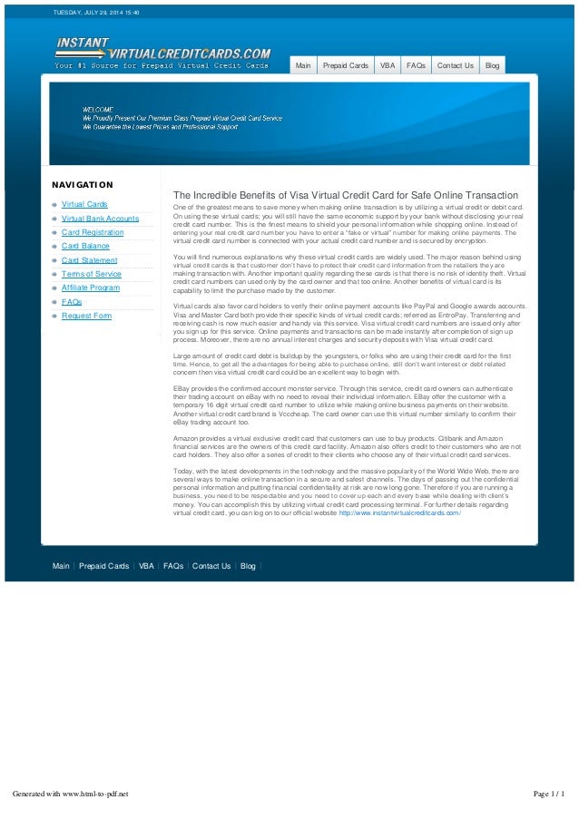 Citibank Prepaid Card Balance >> The Incredible Benefits Of Visa Virtual Credit Card For Safe Citibank Prepaid Card Balance >> The Incredible Benefits Of Visa Virtual Credit Card For Safe
