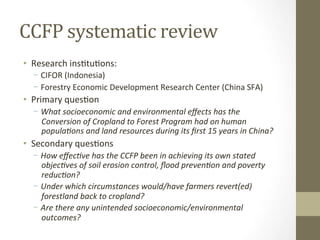 China's Environment and power relations: The case of the Conversion of Cropland to Forest Programme