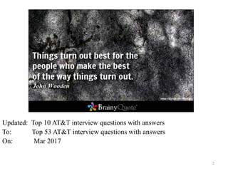 53 AT&T interview questions and answers pdf | PDF
