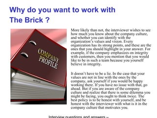 The Brick interview questions and answers | PPT