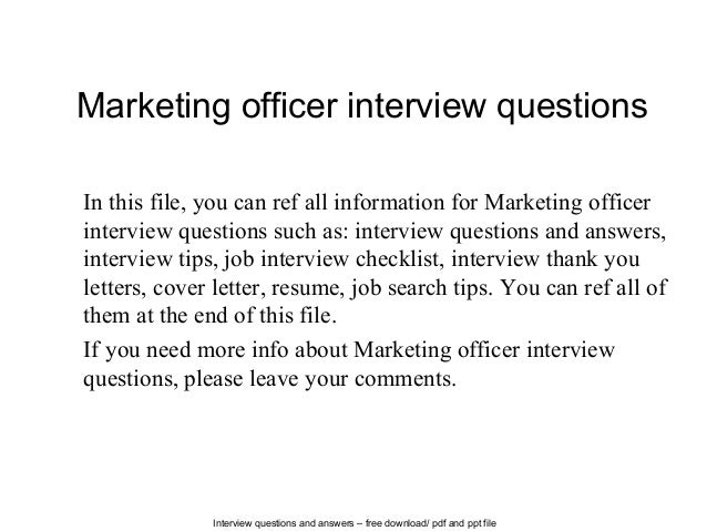 Marketing Officer Interview Questions marketing-officer-interview-questions